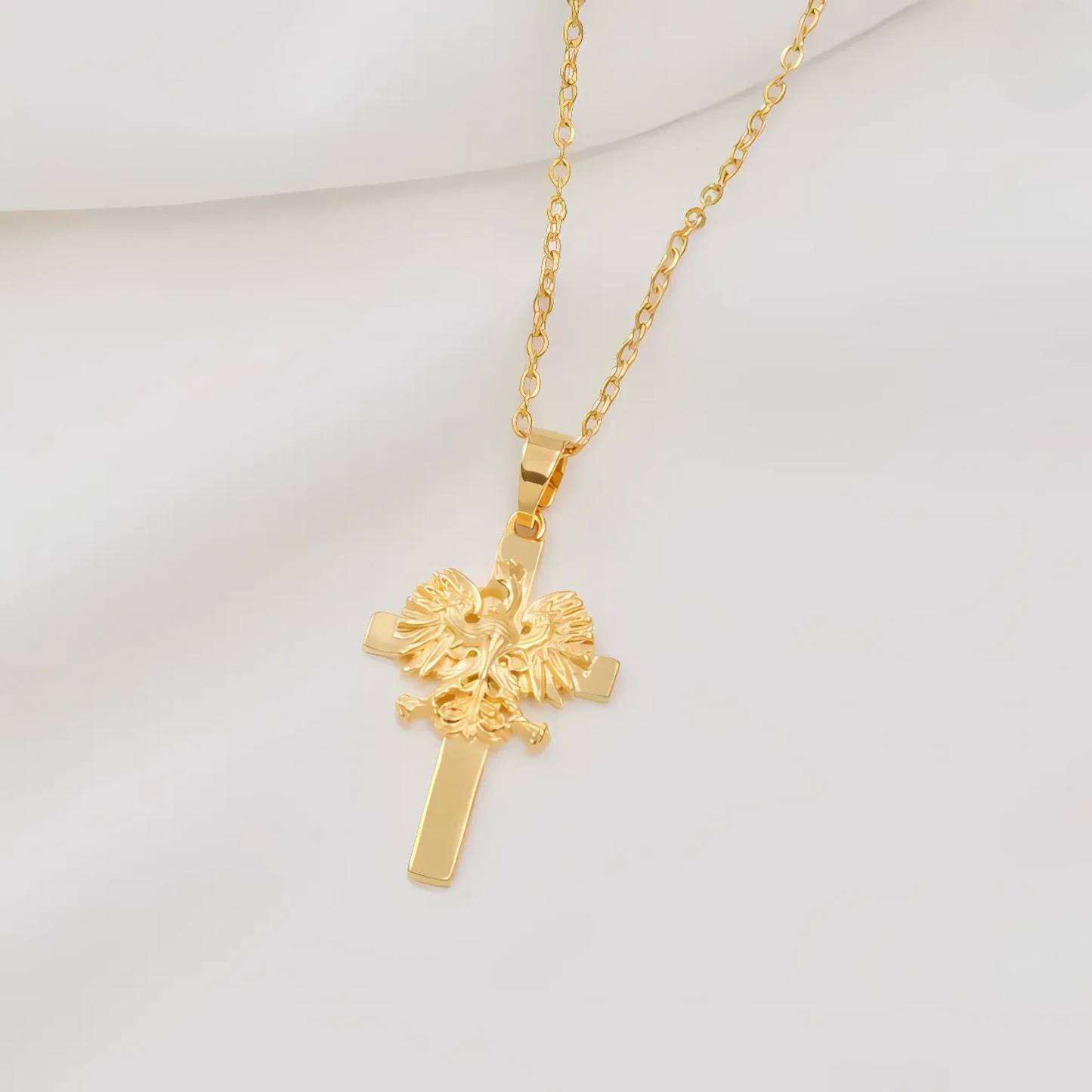 PLNDSKI Cross Eagle Necklace - Gold