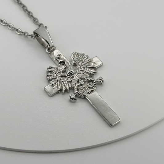 PLNDSKI Cross Eagle Necklace - Silver