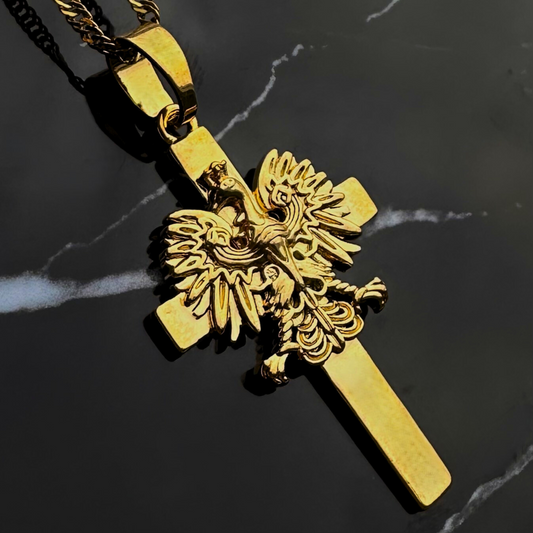 PLNDSKI Cross Eagle Necklace - Gold