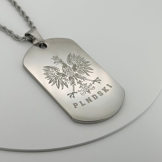 PLNDSKI Eagle Engraved Necklace - Silver