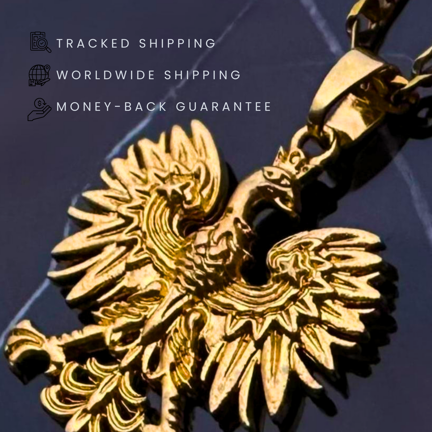 PLNDSKI Eagle Pendant Necklace - Gold
