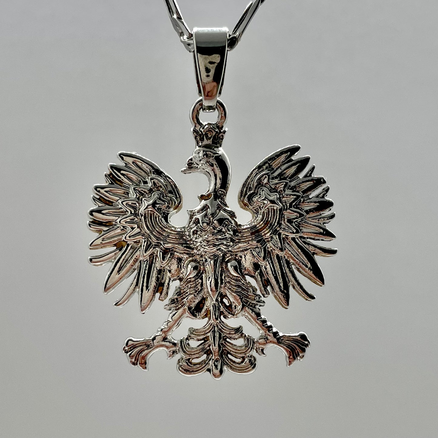 Poland Eagle Pendant Necklace - Silver