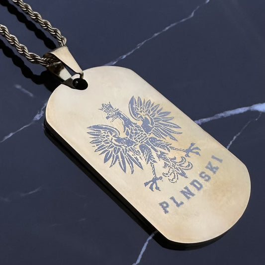 PLNDSKI Eagle Engraved Necklace - Gold