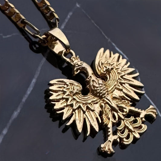 PLNDSKI Eagle Pendant Necklace - Gold