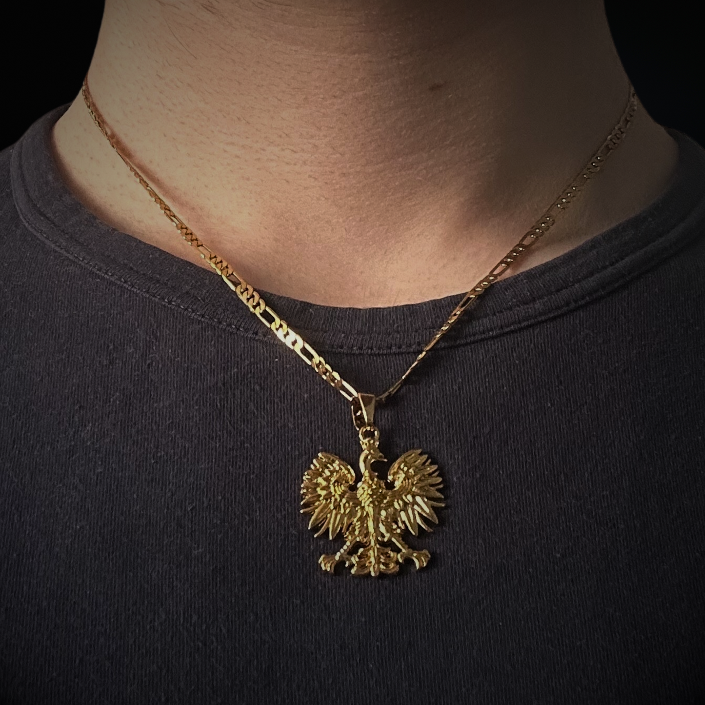 PLNDSKI Eagle Pendant Necklace - Gold